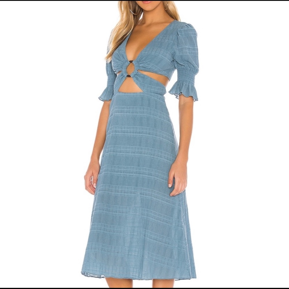 Tularosa Nanette Blue Midi Dress XS